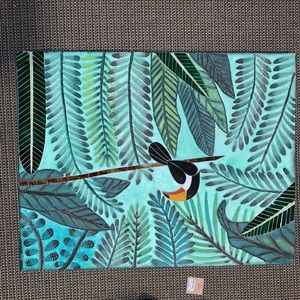 Beautiful painting on canvas of a toucan bird